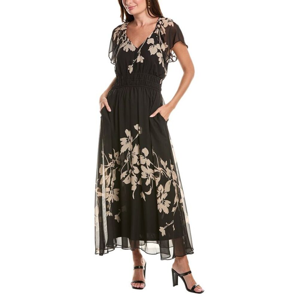 Taylor Womens Sleeveless Midi Dress, Black